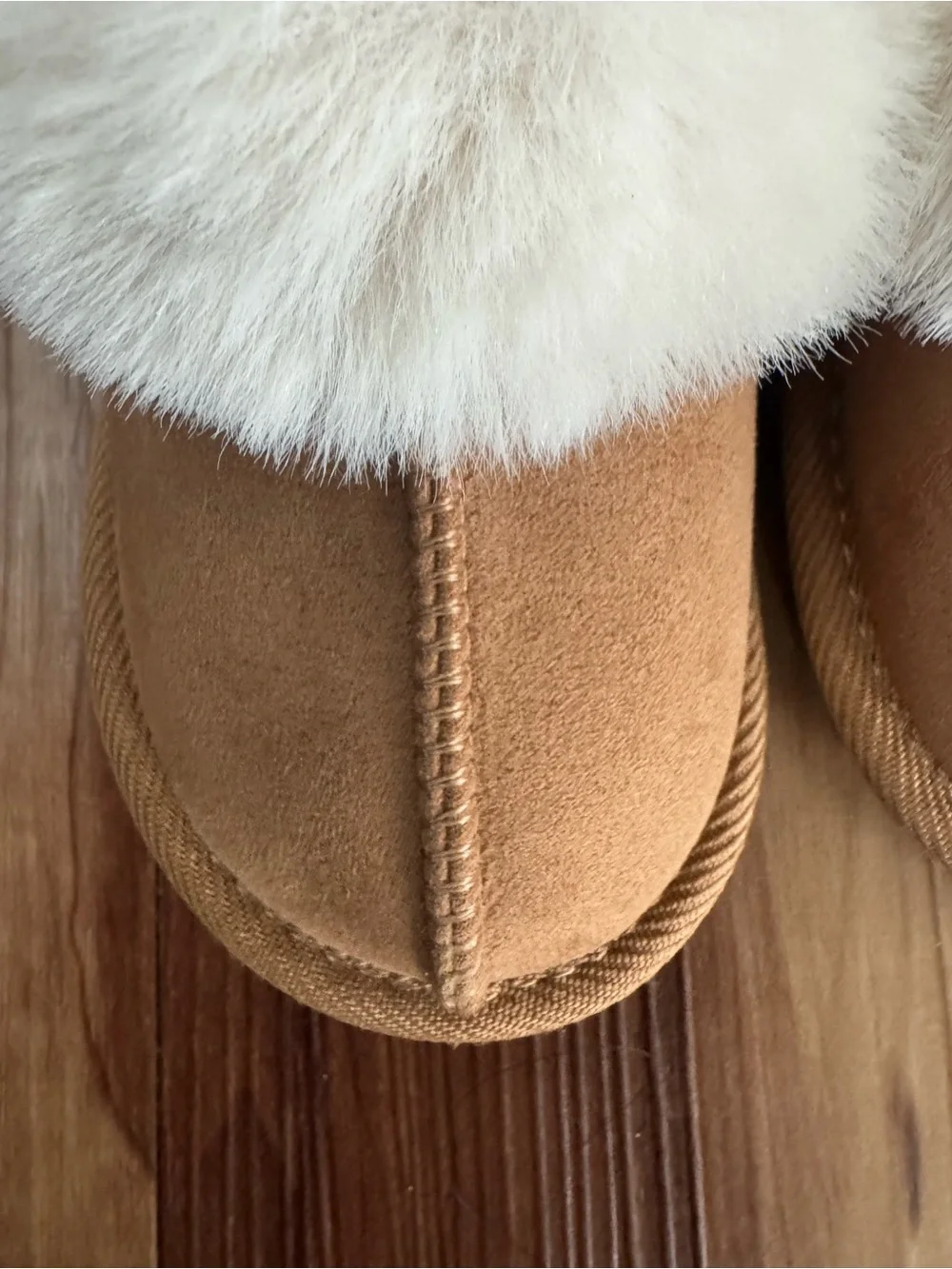 Kids Faux-Shearling Slippers in Chestnut Brown